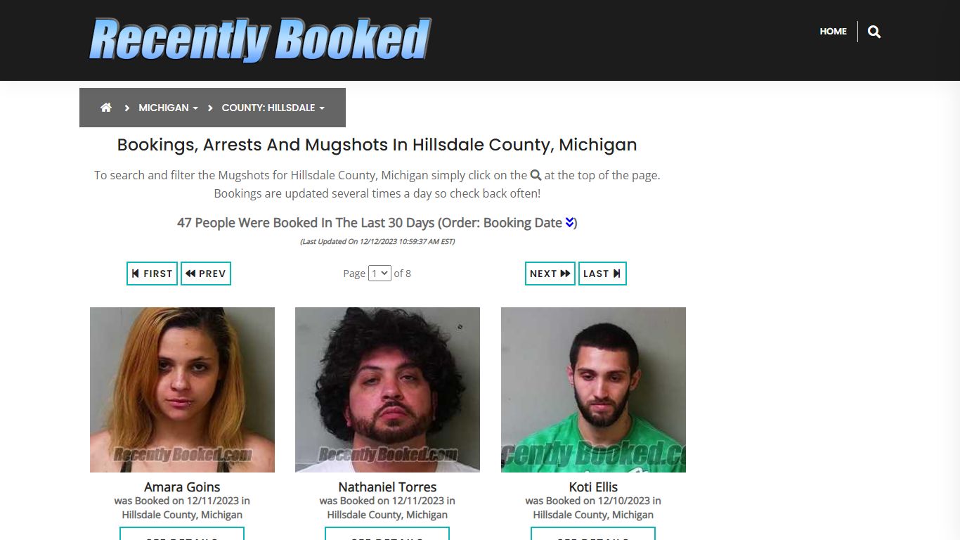 Bookings, Arrests and Mugshots in Hillsdale County, Michigan